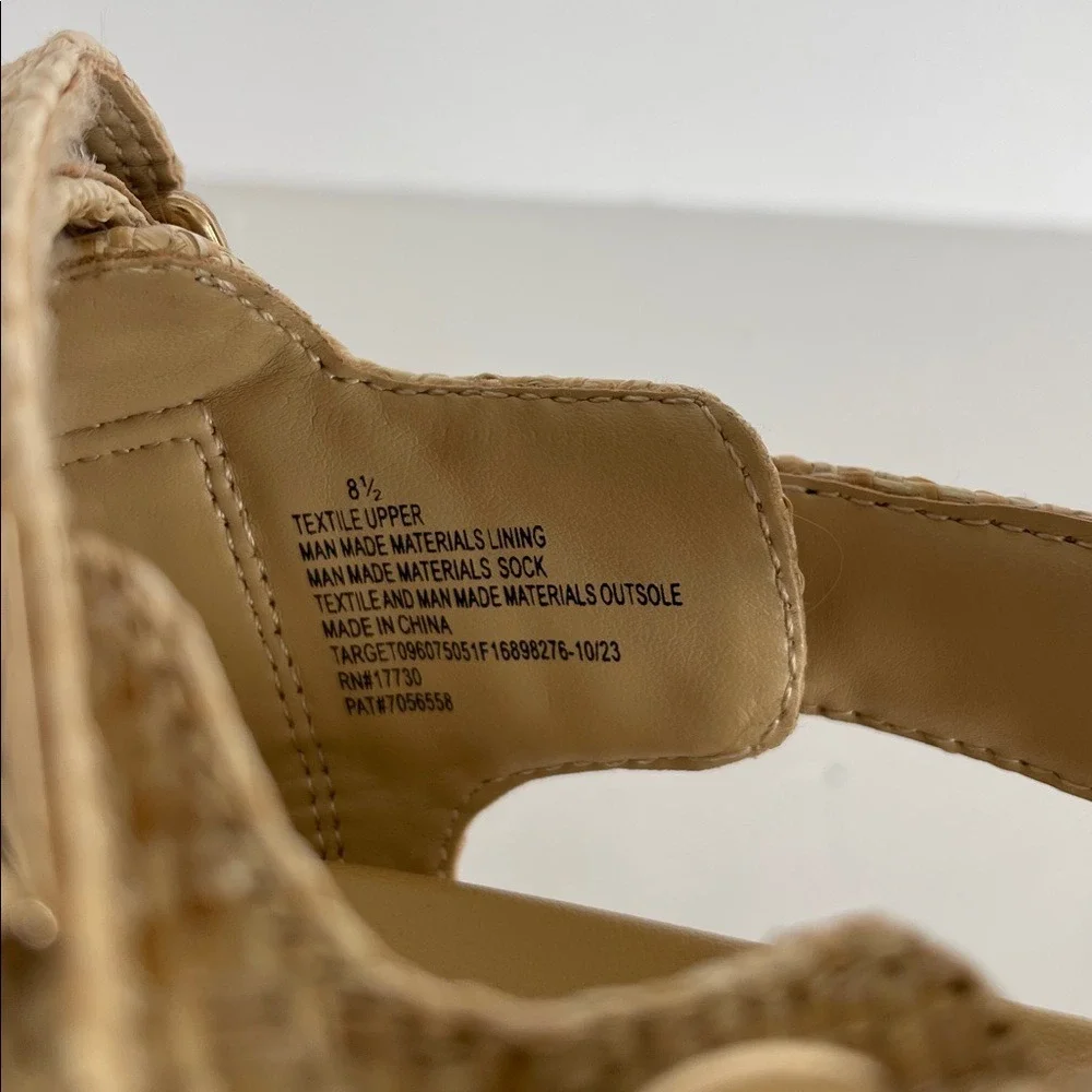 A New Day Beige Textured‎ Two Strap Sandals 8.5